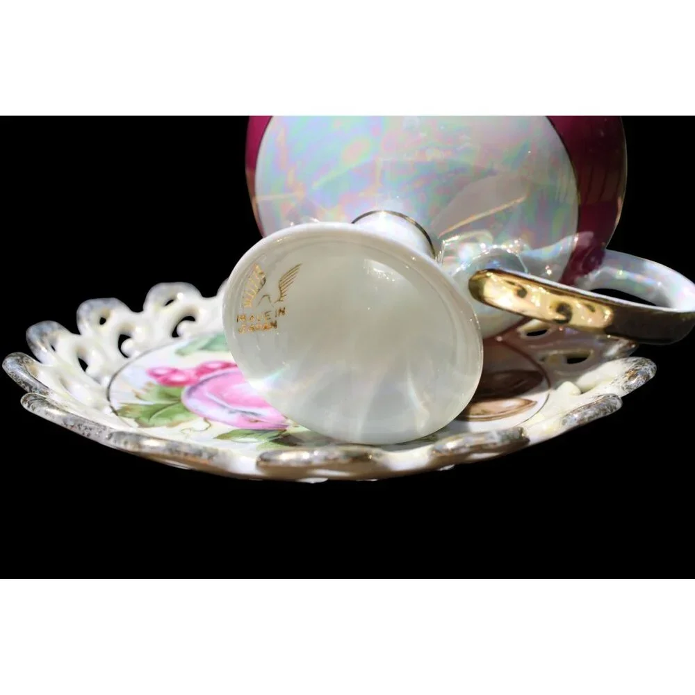 Vintage Hand-Painted Tea Cup & Saucer Set  Made In Japan - Picture 4 of 11